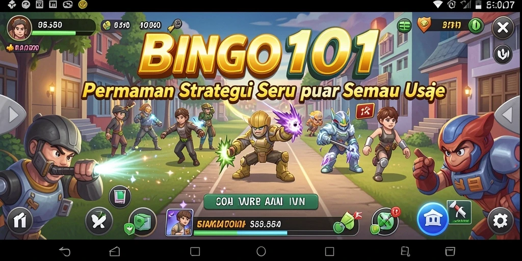 Tampilan permainan BINGO101 dengan aksi strategi yang mendebarkan.