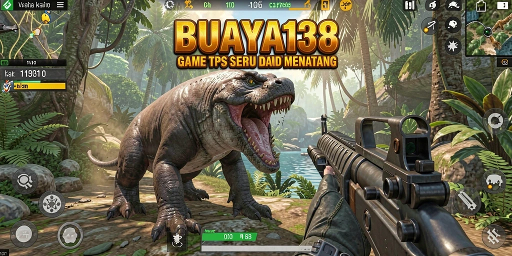 Tampilan gameplay seru dalam BUAYA138 dengan aksi menembak yang intens.