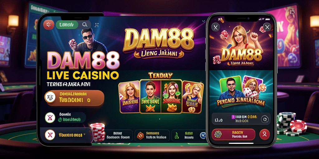 Tampilan gameplay Live Casino di DAM88 yang mendebarkan dan interaktif.
