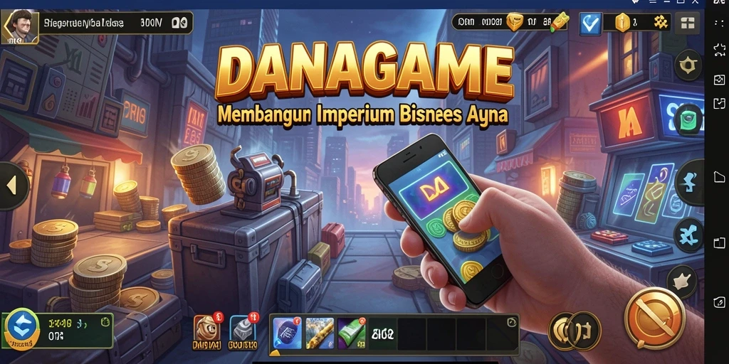 Tampilan gameplay menyenangkan di DANAGAME yang menantang strategi bisnis.
