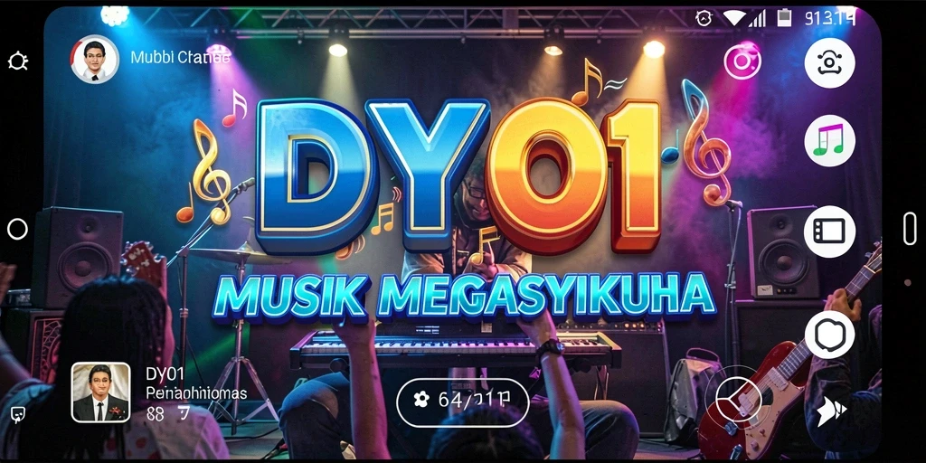 Screenshot gameplay <strong>DY01</strong> menunjukkan pengalaman musik yang seru.