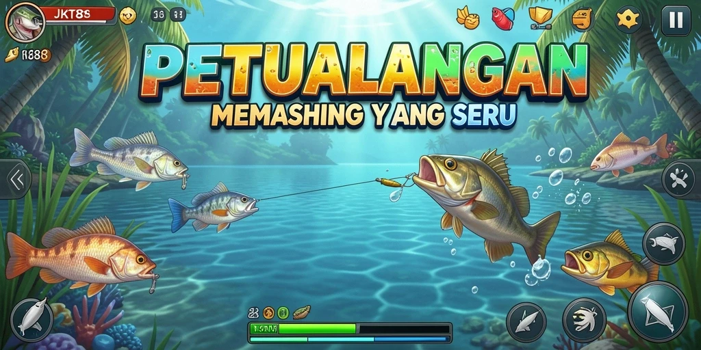 Screenshot gameplay JKT88 menunjukkan aksi memancing yang mendebarkan dan grafik yang indah.