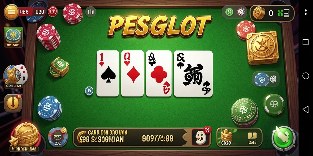 Tampilan gameplay PESGSLOT yang menarik saat bermain domino.