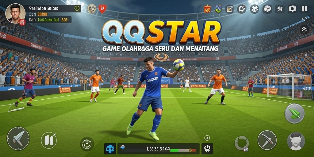Tampilan gameplay yang menegangkan dari <strong>QQSTAR</strong> saat pertandingan berlangsung.