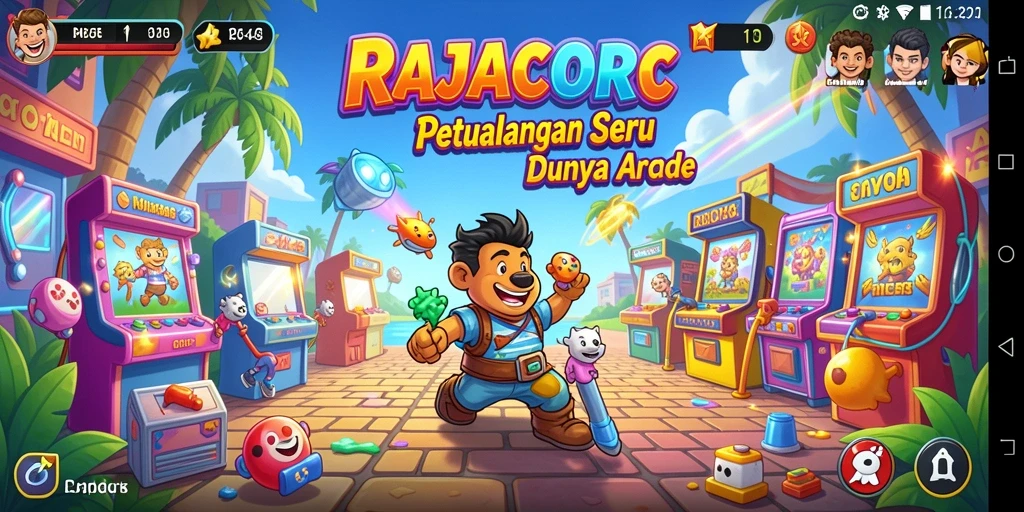 Screenshot RAJACORC menampilkan aksi seru dalam gameplay Arcade.