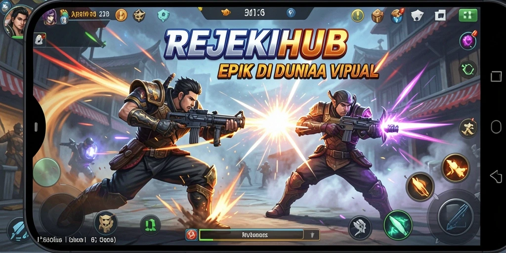 Tampilan aksi pertarungan dari REJEKIHUB yang menegangkan.