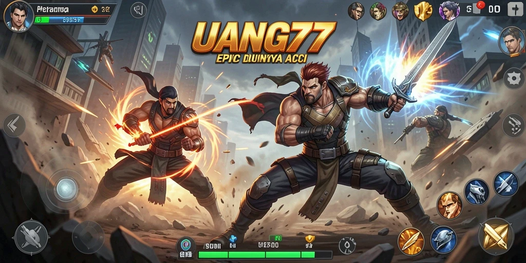 Tampilan aksi seru dalam gameplay UANG77 yang mendebarkan.